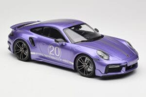 Porsche 911 992 Turbo S Sport Design Package Viola Metallic Minichamps 1:18 155069174 Metalas - nuotrauka 4 iš 6