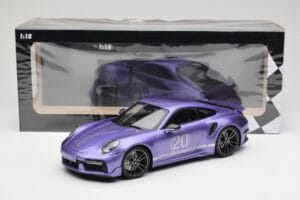 Porsche 911 992 Turbo S Sport Design Package Viola Metallic Minichamps 1:18 155069174 Metalas - nuotrauka 6 iš 6