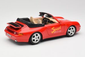 Porsche 911 993 Carrera Kabrioletas Raudonas Bburago 1:18 3090 Metalas - nuotrauka 3 iš 8