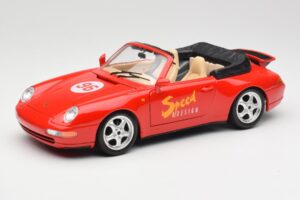 Porsche 911 993 Carrera Kabrioletas Raudonas Bburago 1:18 3090 Metalas