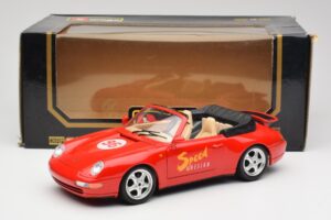 Porsche 911 993 Carrera Kabrioletas Raudonas Bburago 1:18 3090 Metalas - nuotrauka 8 iš 8