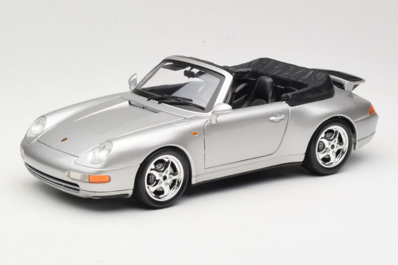 Porsche 911 993 Carrera Kabrioletas Sidabrinis Bburago 1:18 18-12039 Metalas