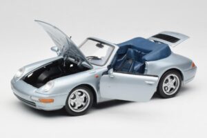 Porsche 911 993 Carrera Kabrioletas Sidabrinis Maisto 1:18 100299-M1 Metalas - nuotrauka 2 iš 8