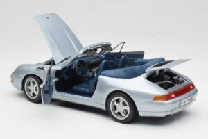 Porsche 911 993 Carrera Kabrioletas Sidabrinis Maisto 1:18 100299-M1 Metalas - nuotrauka 5 iš 8