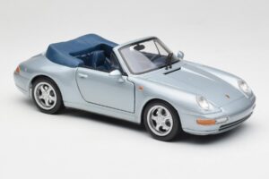 Porsche 911 993 Carrera Kabrioletas Sidabrinis Maisto 1:18 100299-M1 Metalas - nuotrauka 6 iš 8