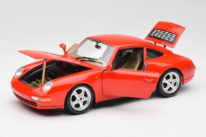 Porsche 911 993 Carrera Raudonas Bburago 1:18 3050 Metalas - nuotrauka 2 iš 8