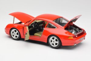 Porsche 911 993 Carrera Raudonas Bburago 1:18 3050 Metalas - nuotrauka 5 iš 8