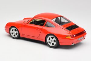Porsche 911 993 Carrera Raudonas Bburago 1:18 3050 Metalas - nuotrauka 7 iš 8