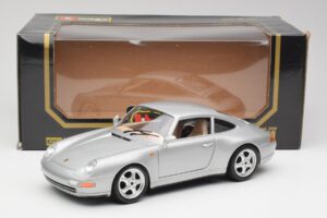 Porsche 911 993 Carrera Sidabrinis Bburago 1:18 3050-M1 Metalas - nuotrauka 2 iš 8