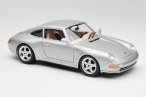 Porsche 911 993 Carrera Sidabrinis Bburago 1:18 3050-M1 Metalas - nuotrauka 6 iš 8