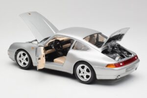 Porsche 911 993 Carrera Sidabrinis Bburago 1:18 3050-M1 Metalas - nuotrauka 7 iš 8