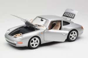 Porsche 911 993 Carrera Sidabrinis Bburago 1:18 3050-M1 Metalas - nuotrauka 8 iš 8