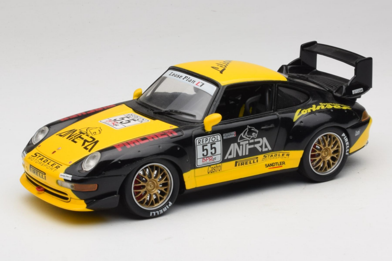 Porsche 911 993 GT2 #55 Juodas & Geltonas Anson 1:18 30325-W Metalas