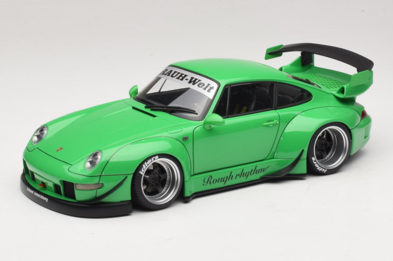 Porsche 911 993 RWB Žalias Gun Grey Wheels AUTOart 1:18 78151 Kompozitas