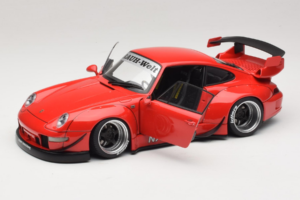 Porsche 911 993 RWB Raudonas Gun Grey Wheels AUTOart 1:18 78153 Kompozitas - nuotrauka 2 iš 8