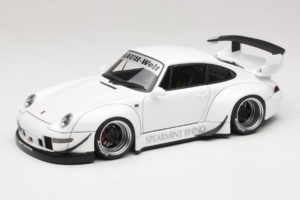 Porsche 911 993 RWB Baltas Gun Grey Wheels AUTOart 1:18 78150 Kompozitas
