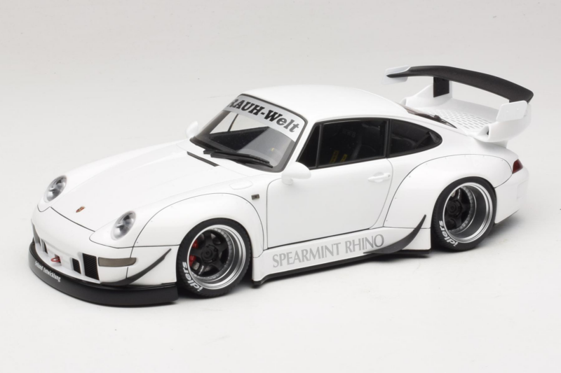 Porsche 911 993 RWB Baltas Gun Grey Wheels AUTOart 1:18 78150 Kompozitas
