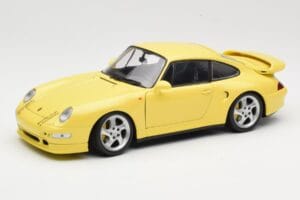 Porsche 911 993 Turbo S Geltonas UT Models 1:18 27836 Metalas