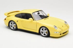 Porsche 911 993 Turbo S Geltonas UT Models 1:18 27836 Metalas - nuotrauka 6 iš 8
