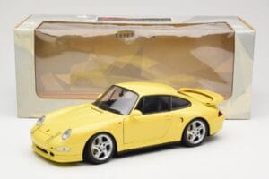 Porsche 911 993 Turbo S Geltonas UT Models 1:18 27836 Metalas - nuotrauka 8 iš 8