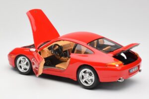 Porsche 911 996 Carrera Raudonas Bburago 1:18 3385 Metalas - nuotrauka 5 iš 8