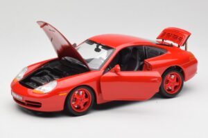 Porsche 911 996 Carrera Raudonas Riboto Leidimo Bburago 1:18 3385-M1 Metalas - nuotrauka 2 iš 8