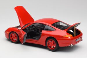 Porsche 911 996 Carrera Raudonas Riboto Leidimo Bburago 1:18 3385-M1 Metalas - nuotrauka 5 iš 8