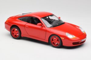 Porsche 911 996 Carrera Raudonas Riboto Leidimo Bburago 1:18 3385-M1 Metalas - nuotrauka 6 iš 8