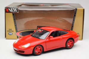 Porsche 911 996 Carrera Raudonas Riboto Leidimo Bburago 1:18 3385-M1 Metalas - nuotrauka 8 iš 8