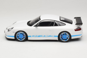 Porsche 911 996 GT3 RS Baltas Mėlynos Juostos Minichamps 1:18 155062021 Metalas - nuotrauka 3 iš 6