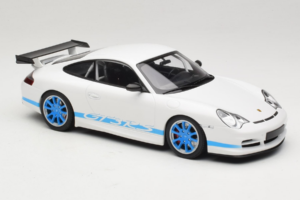 Porsche 911 996 GT3 RS Baltas Mėlynos Juostos Minichamps 1:18 155062021 Metalas - nuotrauka 4 iš 6