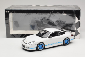 Porsche 911 996 GT3 RS Baltas Mėlynos Juostos Minichamps 1:18 155062021 Metalas - nuotrauka 6 iš 6
