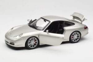 Porsche 911 996 GT3 Sidabrinis Hot Wheels 1:18 C2590 Metalas - nuotrauka 2 iš 8