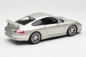 Porsche 911 996 GT3 Sidabrinis Hot Wheels 1:18 C2590 Metalas - nuotrauka 3 iš 8