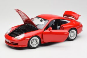 Porsche 911 996 GT3 Strasse Raudonas Bburago 1:18 30395 Metalas - nuotrauka 2 iš 8