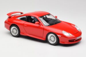 Porsche 911 996 GT3 Strasse Raudonas Bburago 1:18 30395 Metalas - nuotrauka 6 iš 8