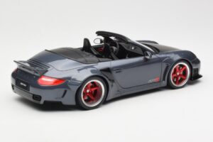 Porsche 911 997 Kabrioletas Liberty Walk Pilkas GT Spirit 1:18 GT463 Derva - nuotrauka 2 iš 6