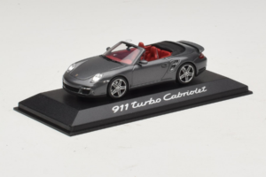 Porsche 911 997 Turbo Cabriolet Grey Metallic Minichamps 1:43 WAP02015218 Metalas - nuotrauka 2 iš 4