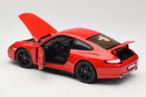 Porsche 911 997 Carrera 4S Raudonas Norev 1:18 187510 Metalas - nuotrauka 5 iš 8