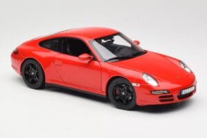 Porsche 911 997 Carrera 4S Raudonas Norev 1:18 187510 Metalas - nuotrauka 6 iš 8