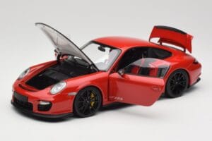 Porsche 911 997 GT2 RS Raudonas Su Juodais Ratlankiais Minichamps 1:18 100069407 Metalas - nuotrauka 2 iš 8