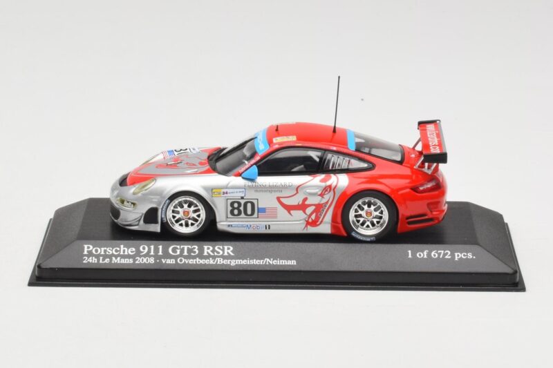 Porsche 911 997 GT3 RSR #80 Flying Lizard J. Van Overbeek / J. Bergmeister / S. Neiman 24 Hours of Le Mans 2008 Minichamps 1:43 Porsche 911 997 GT3 RSR #80 Flying Lizard J. Van Overbeek / J. Bergmeister / S. Neiman 24 Hours of Le Mans 2008 Minichamps 1: