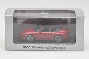 Porsche 911 997 Turbo Kabrioletas Raudonas Minichamps 1:43 WAP0200130A Metalas - nuotrauka 4 iš 4