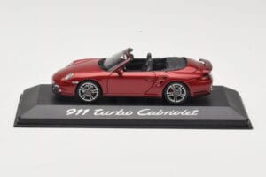 Porsche 911 997 Turbo Kabrioletas Raudonas Minichamps 1:43 WAP0200130A Metalas