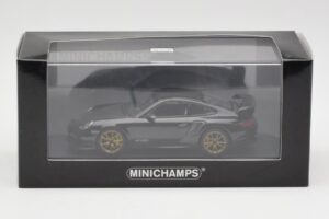 Porsche 911 997.2 GT2 RS Juodas su Auksiniais Ratais Minichamps 1:43 400069402 Metalas - nuotrauka 4 iš 4