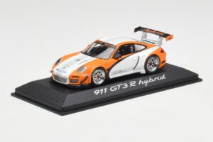 Porsche 911 GT3 R Hybrid 997.2 Presentation White Orange Minichamps 1:43 WAP0201170B Metalas - nuotrauka 2 iš 4