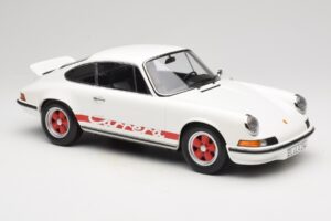 Porsche 911 Carrera RS 2.7 Grand Prix White With Red Norev 1:12 127514 Metalas - nuotrauka 4 iš 6