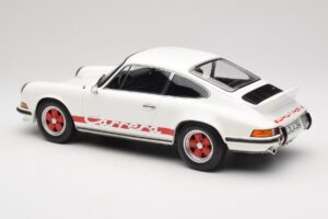 Porsche 911 Carrera RS 2.7 Grand Prix White With Red Norev 1:12 127514 Metalas - nuotrauka 5 iš 6