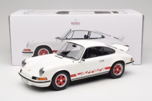 Porsche 911 Carrera RS 2.7 Grand Prix White With Red Norev 1:12 127514 Metalas - nuotrauka 6 iš 6