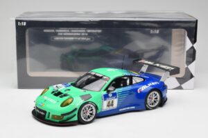 Porsche 911 GT3 R #44 Falken Motorsport W. Henzler / P. Dumbreck NBR 2016 Minichamps 1:18 155166044 Metalas - nuotrauka 6 iš 6
